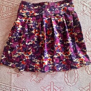 paper doll Purple and Cream Floral Pleated Skirt